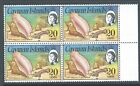 CAYMAN IS QEII 1978 SG417a 20c chalky paper block of 4 unmounted mint. Cat 14