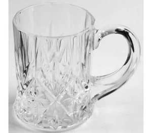 CRISTAL D'ARQUES-DURAND Mallory Pattern Glass Coffee Mugs Cups Set of 4 - Picture 1 of 10