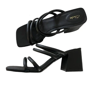 Clarks Womens SHEER65 BLOCK Leather Square Toe Special Mule Sandal Size 9.5 $140 - Picture 1 of 12