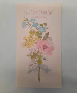 Tarjeta del Día de la Madre de Colección Años 70 "Para una Tía Muy Querida" por Gibson + Sobre NUEVA - Imagen 1 de 12