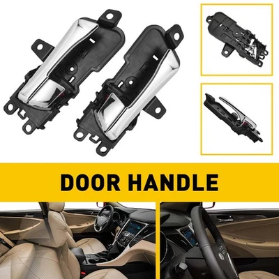 Juego de 2 manijas de puerta interiores cromadas izquierda y derecha para Hyundai Sonata 11-14 EE. UU. Foto 1 de 4