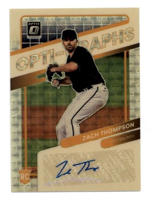2022 Donruss Optic Optigraphs Gold Vinyl #20 Zach Thompson Rookie RC Auto 1/1 - Image 1 of 2