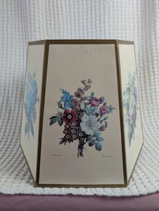 Vintage Lampshade Botanical Print  Hexagon Shade Redouté Floral Illustration - Picture 1 of 9