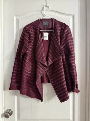 The Limited Oxblood Faux Leather Suede Jacket NWT Sz XL. O-1072 - Image 1 of 4