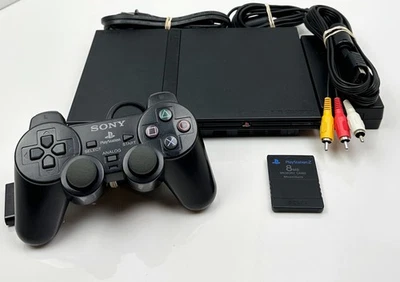 Consola Sony PlayStation 2 Slim con cables, mando y tarjeta de memoria Foto 1 de 4