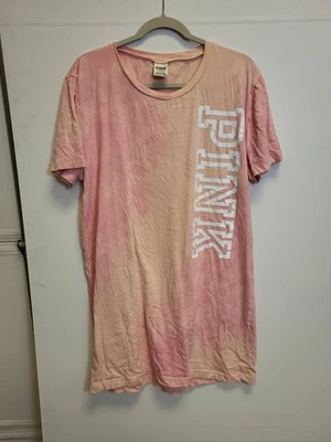 Camiseta ROSA VICTORIAS SECRET Mujer Talla L Grande Rosa Manga Corta Camiseta Foto 1 de 4