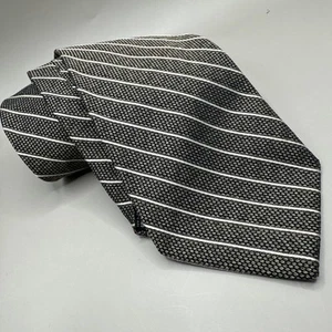 Daniel Cremieux 100 % Seide Krawatte in Taupe/Elfenbein Repp Krawatte 58 Zoll lang \ 4 Zoll breit - Bild 1 von 7