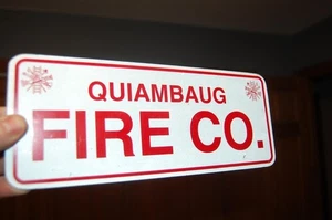 VINTAGE STONINGTON CT. QUIAMBAUG FIRE CO. DEPT  CAR LICENSE PLATE TOPPER - Picture 1 of 1