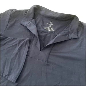 Camicetta Dudley Stephens misto nylon blu navy manica lunga colletto scollo a V XL - Foto 1 di 7