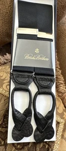 Brooks Brothers Solid Suspenders In Black Brand New - Picture 1 of 2
