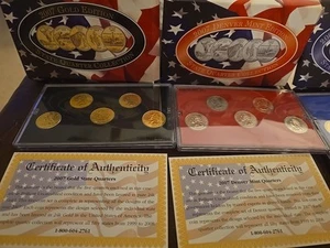 2007 State Quarter Set Philadelphia Denver Gold Platinum COA Boxes - Picture 1 of 6