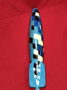 Vtg Swimways Toypedo Torpedo Diving Pool Toy White Black Blue Checkered 11.5” - Picture 1 of 10