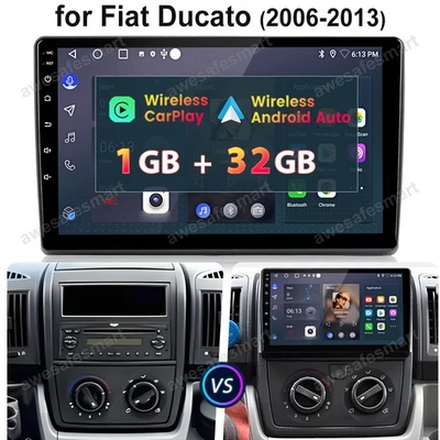 CarPlay Car Stereo Radio GPS SAT NAV Android 14 WIFI For Fiat Ducato 2006-2013 - Image 1 of 4