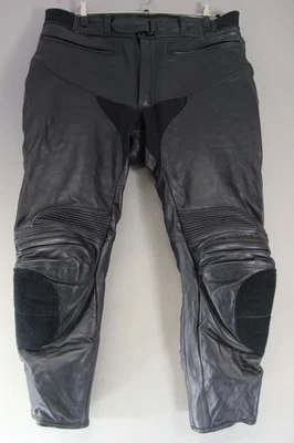BRITISH MADE SCOTT LEATHERS BIKER TROUSERS WITH CE KNEE ARMOUR WAIST 40"/LEG 31" - Image 1 of 3