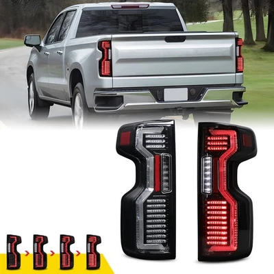 Clear LED Sequential Tail Lights For 2020-2025 Chevy Silverado 2500 HD/3500 HD Foto 1 de 4