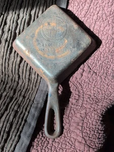 Griswold #53 Gusseisen Eierpfanne Pfanne eckig gewürzt flach restauriert.  - Bild 1 von 3