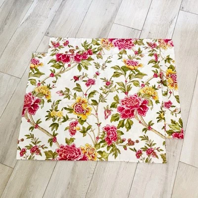 "Juego de 2 fundas de almohada estándar jacobino peonía rosa amarilla 25"" X 31"" POTTERY BARN" Foto 1 de 4