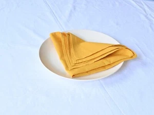 Set of Mustard Napkins, Cloth Dinning Napkins, Cottage Table Decor Cotton Napkin - Picture 1 of 5