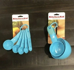 KitchenAid Aqua Turquoise Measuring Cups and Spoons Set - NWT - Picture 1 of 2