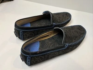 Robert Graham Verrazano schwarz gold lila Paisley Driver Halbschuh Herren Größe 9,5 neu - Bild 1 von 11