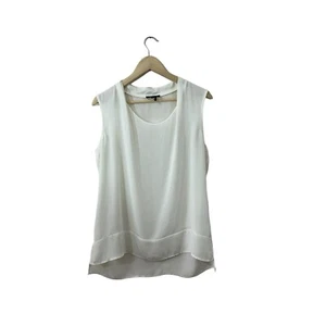 Nic + Zoe großes Tanktop Bluse weiß transparent ärmellos fließend elegant Damen - Bild 1 von 12