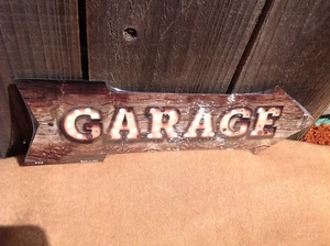 Garage This Way To Arrow Sign Directional Novelty Metal 17" x 5" - Picture 1 of 1