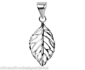 1x Ciondolo Foglia Argento Sterling 925 per Collana + Sacchetto Regalo - Foto 1 di 1