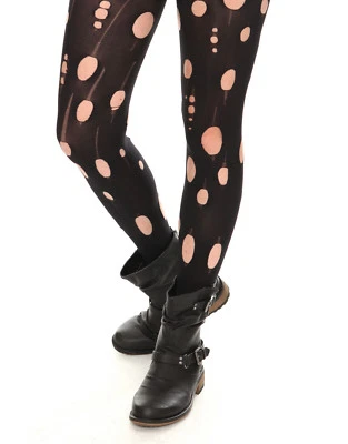 MALLAS OPACAS HOT TOPIC ÚNICAS ROCKERAS PATRÓN RASGADO FIESTA GÓTICA RAVE Foto 1 de 2