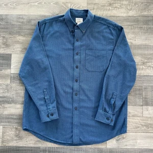 LL Bean Wicked Good Flannel Shirt Men’s Size LARGE Blue Black Houndstooth 298276 - Picture 1 of 9