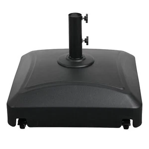 125lb Capacity Fillable Mobile Umbrella Base Stand with 4 Wheels 2 Locks 2 Knobs - Picture 1 of 7