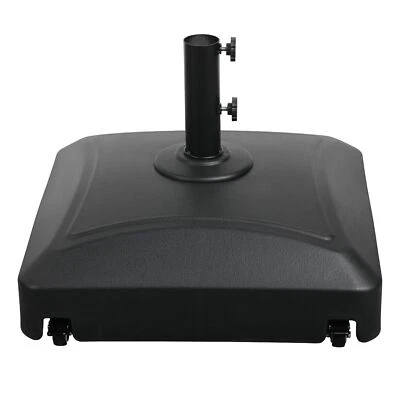 Base paraguas móvil rellenable de 125 lb de capacidad con 4 ruedas 2 cerraduras 2 perillas Foto 1 de 4