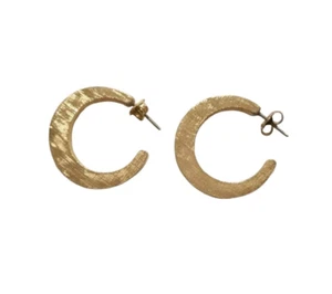 Vintage kleine C Creolen Gelbgold vergoldet - Bild 1 von 7