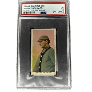 1909-11 T206 Piedmont Jimmy Sheckard 350 No Glove Showing PSA 3 Chicago Cubs - Picture 1 of 4