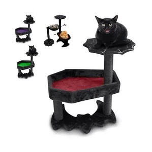 Gothic Cat Tree with Coffin Cat Bed, Gothic Cat Tower, Coffin cat T... Fast Ship - Picture 1 of 5