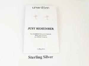 Unwritten Sterling Silver Just Remember Earrings - New - Picture 1 of 4