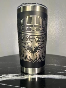 "Patriotic Eagle" engraved coffee tumbler 20 oz - Picture 1 of 1