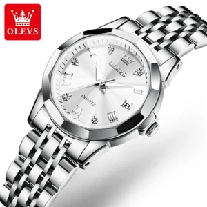 OLEVS Women's Quartz Watch Date Stainless Steel Waterproof Wristwatches - Picture 1 of 10