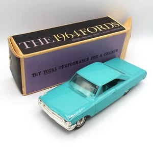 1964 Blue Ford Galaxie Dealer Sales Promo Model Car w/ Original Box AMT - Picture 1 of 14