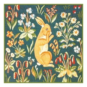Medieval Lady and Unicorn Sitting Rabbit detail Counted Cross Stitch Pattern - Picture 1 of 1