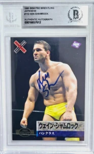 Tarjeta de novato firmada por Ken Shamrock #112 BBM Pro Wrestling 1995 autógrafo RC BGS BAS - Imagen 1 de 2