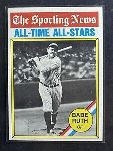 1976 Topps #345 Babe Ruth All-Time All-Stars NY Yankees HOF VINTAGE (Miscut)