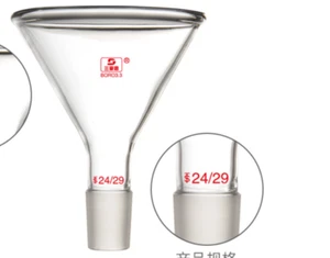 Lab glass triangle funnel conial addition funnel 75mm joint 24/29 - Bild 1 von 1