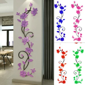 Blume Zum Selbermachen Aufkleber 3D Spiegel Wandaufkleber Abnehmbar Kunst Wandbild Zimmer Wohnkultur - Bild 1 von 13