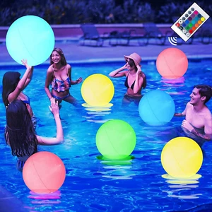 Light up Beach Ball,Inflatable Pool Toys with LED Lights,16 Colors Lights and 4 - Picture 1 of 14