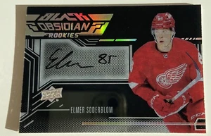 NHL Card-Elmer Soderblom-Black Obsidian Rookies Scripts-SPx 2022-23-Detroit - Picture 1 of 2