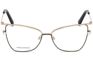 DSQUARED2 DQ 5263 028 Black Gold Cat Eye Optical Eyeglasses Frame 53-14-140 5263 - Picture 1 of 4