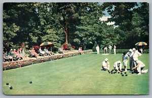 Postcard Buck Hill Falls Pennsylvania c1950s Lawn Bowling At The Inn Poconos - Picture 1 of 2