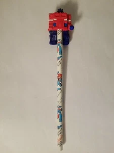 VINTAGE TRANSFORMER PENCIL WITH OPTIMUS PRIME TOPPER DATED 1985 HASBRO NEW NOS - Picture 1 of 4