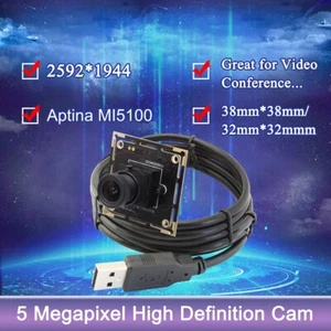 Free Driver USB Camera Module w/ 2.1mm Lens ELP 5MP Aptina MI5100 Web Camera - Picture 1 of 12
