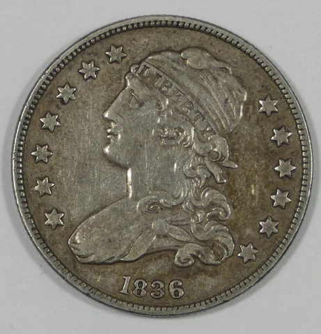 BARGAIN 1836 Capped Bust Quarter EXTRA FINE Silver 25c Cover